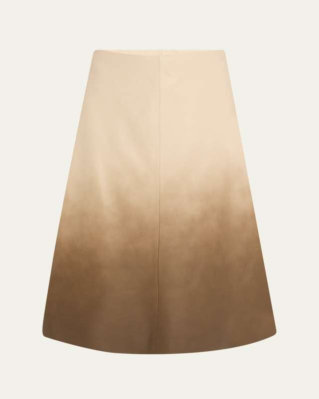 Lucien Ombre Leather Midi Skirt